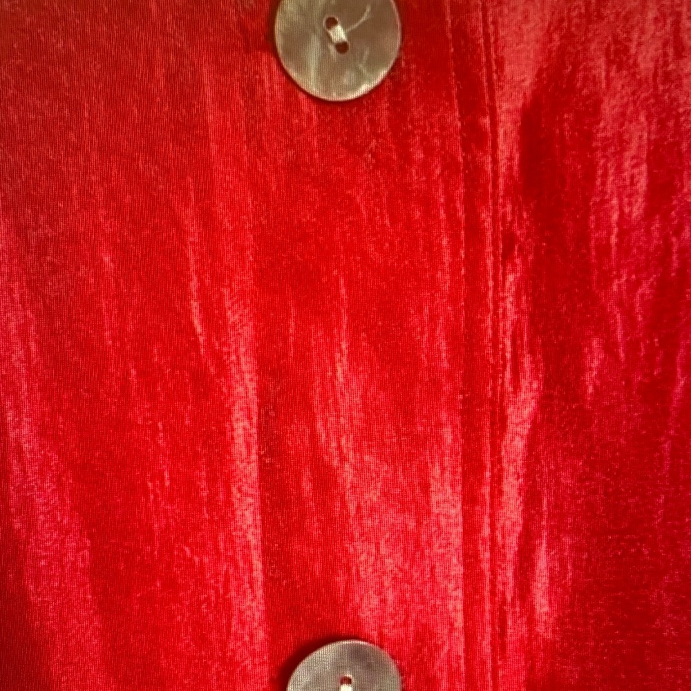 Ruby Rd. Shimmering Red Button-Front Blazer - Picture 6 of 6